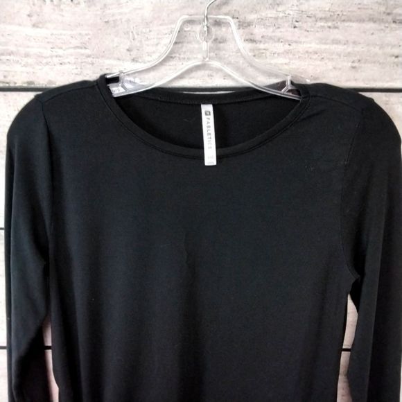 Fabletics Top Sz XXS  Black Side Tie Knit  Long Sleeve Activewear Leisurewear - Picture 3 of 9